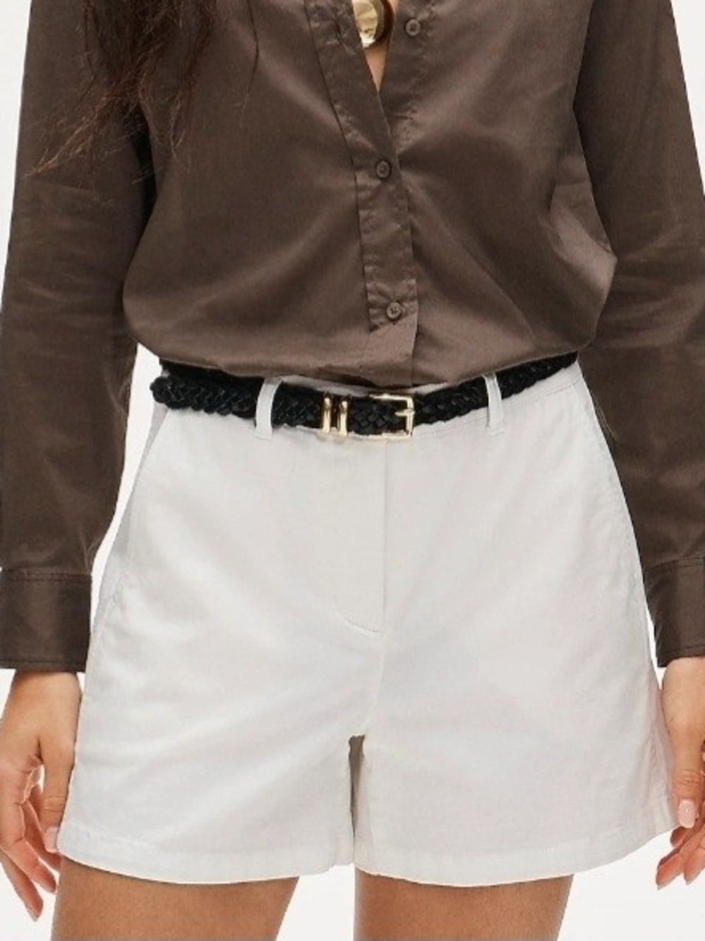 J.Crew White 4" Stretch Chino Shorts Size 4 Mid Rise H580